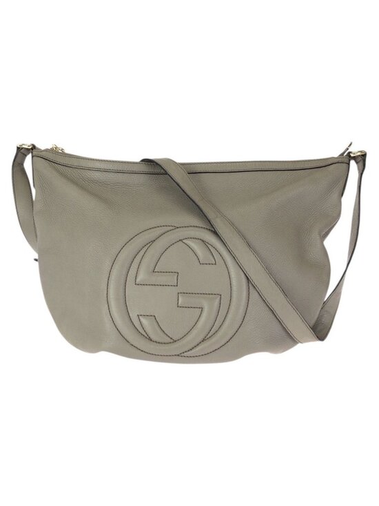 Gucci Handbags - Gucci Soho Interlocking Tassel Gray Gold Leather Shoulder Bag